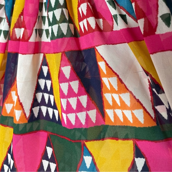 MAEVE ANTHROPOLOGIE Semi Sheer Multicolored Geometric Print mini Dress Size 4 - Picture 10 of 10